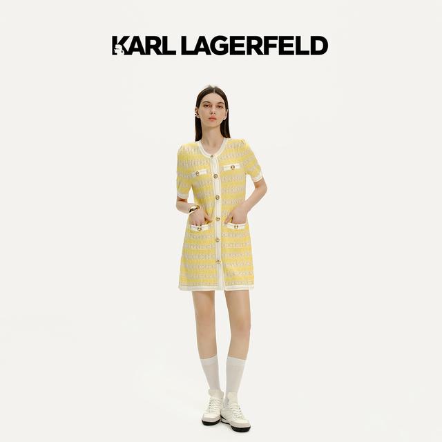 【杨光专属】KARLLAGERFELD撞色边四袋连衣裙服饰M22E1375商品图