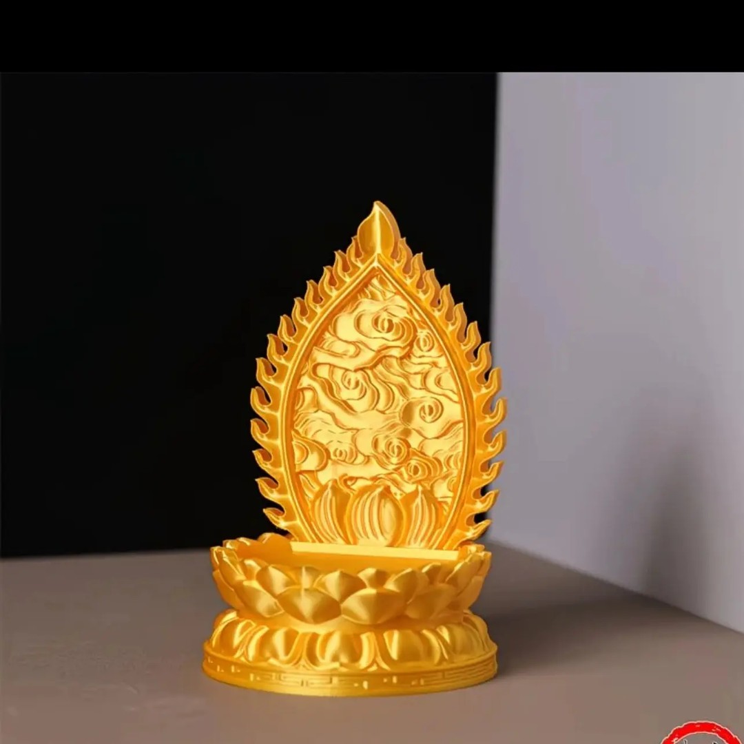 妈祖唐卡底座金色莲花底座佛光背光底座供桌吊坠唐卡底座商品图