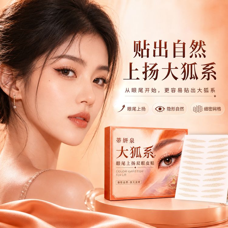 蒂妍泉大狐系眼尾上扬双眼皮贴斜长狐系眼小内双眼型调整隐形女商品图