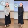 韩系氛围感蝙蝠衫露肩针织衫波点半身裙两件套商品图