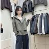 2026年秋设计感假两件休闲连帽短外套女小个子气质百搭拼色上衣商品图