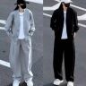 新中式大码秋季美式潮牌休闲运动套装男时尚外套长裤帅气两件套男商品图