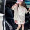 女大童夏季运动套装2026新款洋气女孩学院风POLO衫短袖短裤两件套商品图