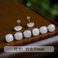 玉美人菲菲&和田玉耳钉约11+mm&多样性发一商品图