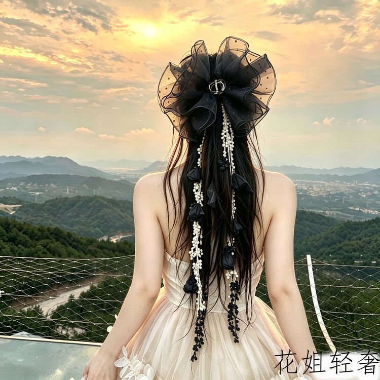 【玫瑰藤蔓】新中式国风铃兰流苏发夹复古汉服盘发气质网红氛围感商品图