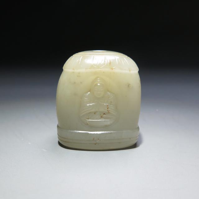 清代刻佛像玉勒/MZ358292/和田玉/民族文物商品图