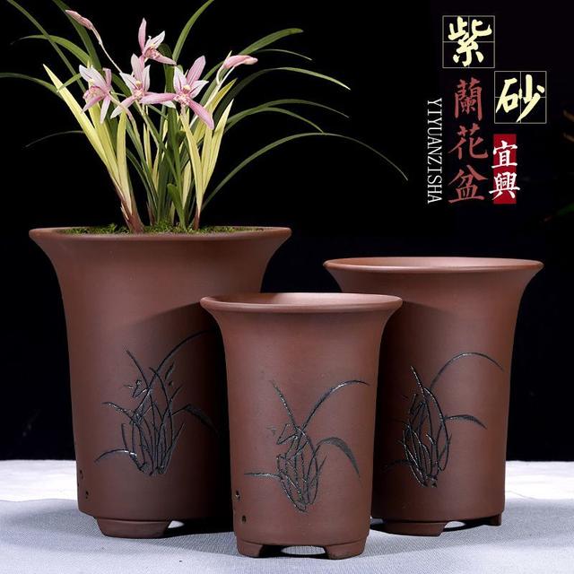 紫砂花盆兰花盆兰花专用花盆陶瓷大号客厅阳台庭院花卉绿植盆栽盆商品图