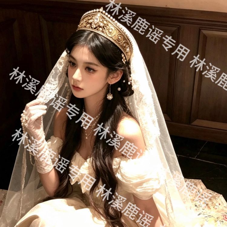 帝政风皇冠法式满钻新古典高级感晚宴头饰王冠婚纱礼服「不含头纱」商品图