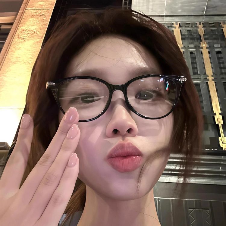 韩系复古黑框椭圆形猫眼眼镜框方圆脸素颜防蓝光平光镜女近视眼镜商品图