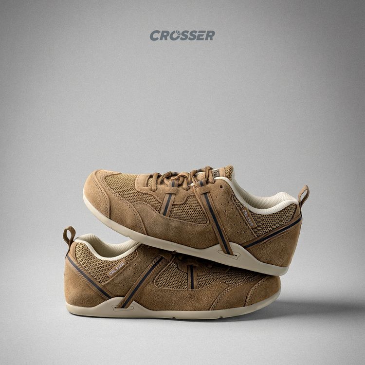 夏款真皮CROSSER赤行宽楦赤足零落差男女综合训练鞋休闲网鞋8251