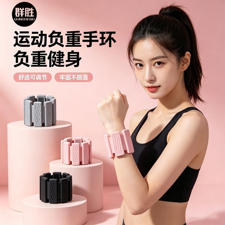 群胜可调节负重手环加重通用绑手腕绑腿隐形铅块手臂训练负重沙袋商品图