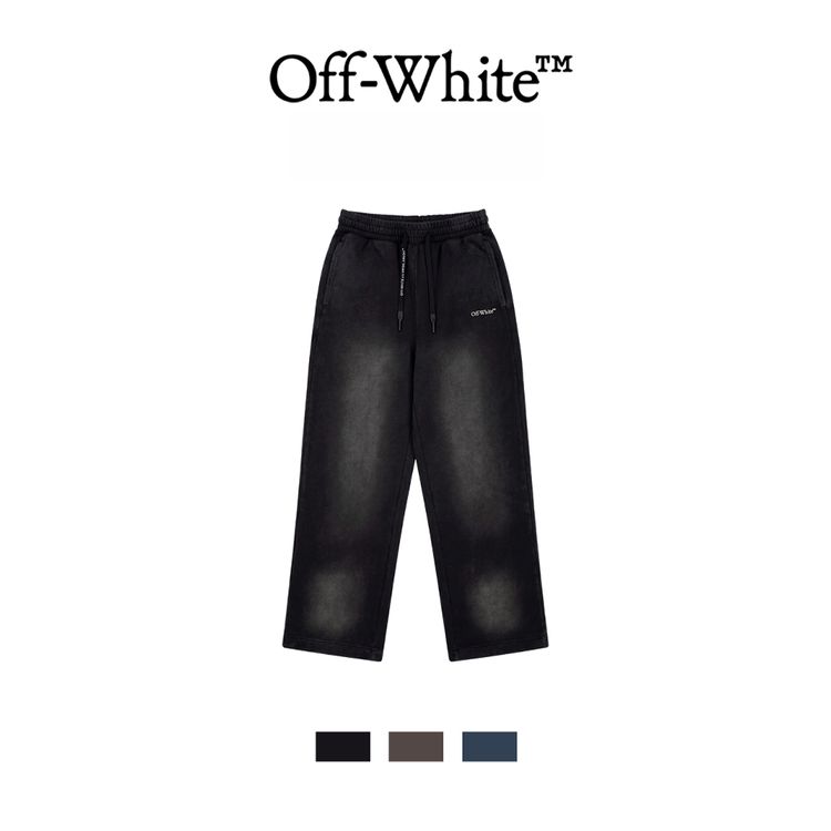 OFF-WHITE美式复古斑驳潮流轻奢宽松直筒休闲裤 男女同款商品图