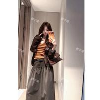 「全额运补」【漫野】QIZIQING美式摩卡灰半身工装裙女（送腰带）商品图