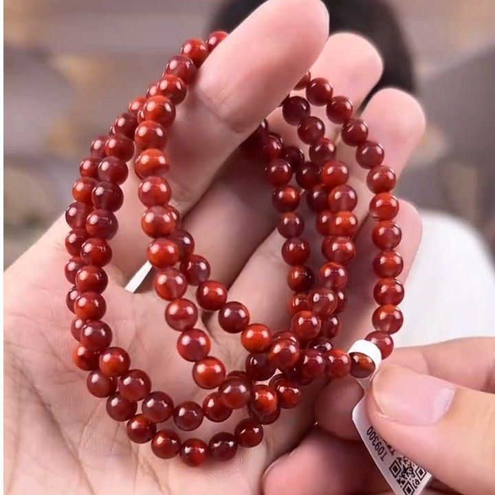 【送福珠宝】Y瓦西老矿牛血红高货（玉化）多圈5mm+@t09300@商品图