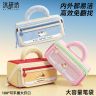 沐研坊简约高颜值笔袋升级分仓大容量防水防污学生手提文具收纳袋商品图