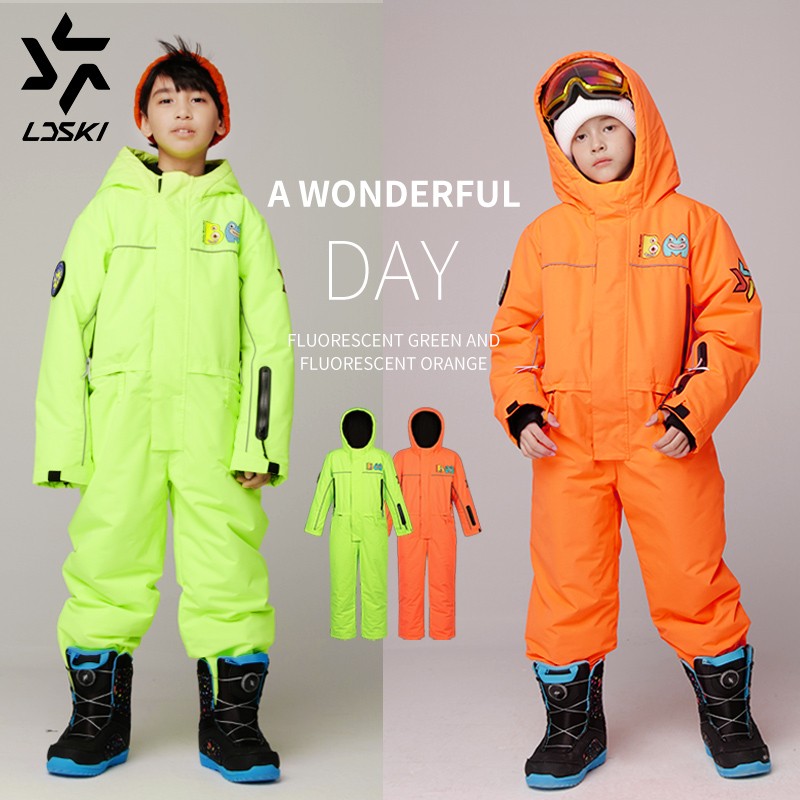 LDSKI儿童滑雪连体服单双板男女滑雪服饰小孩防风防水耐磨保暖服商品图