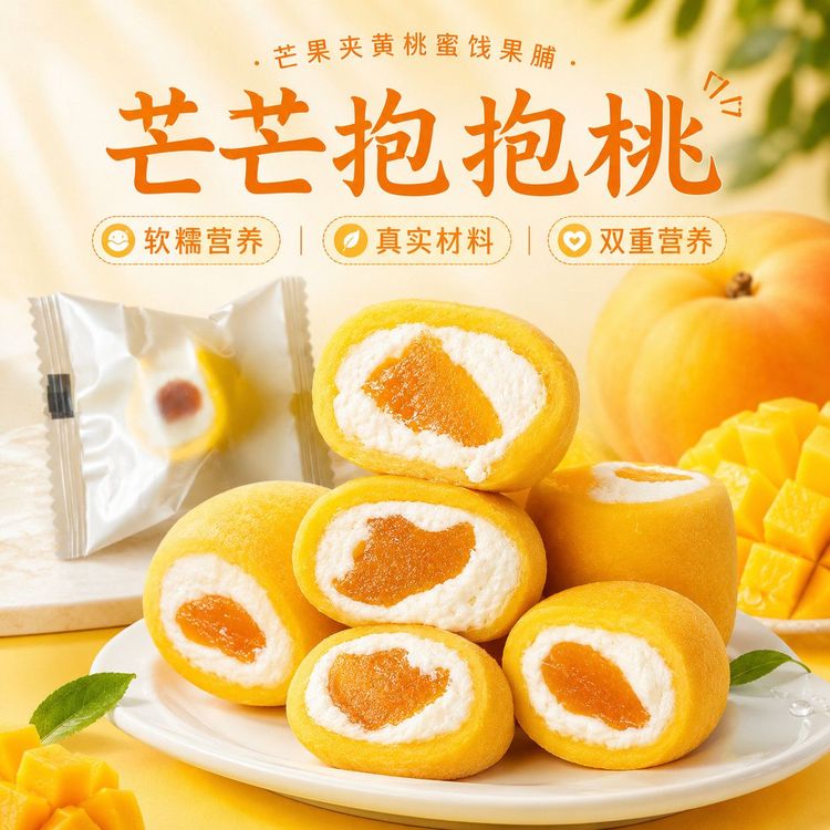 芒果夹黄桃芒果抱桃芒抱桃芙黄桃干蜜饯果脯酸甜休闲零食孕妇解馋商品图