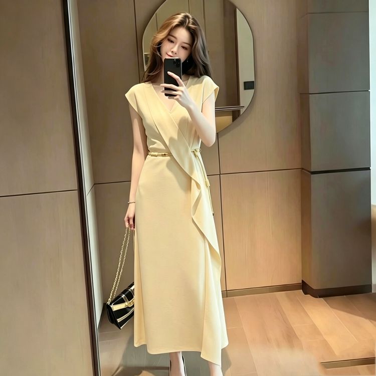 夏季法式气质名媛高端轻奢高级感女神范长裙端庄大气收腰连衣裙女商品图