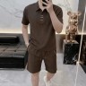 【轻奢时尚】男士夏季休闲老钱风美拉德POLO2026衫新款短袖短裤套装商品图