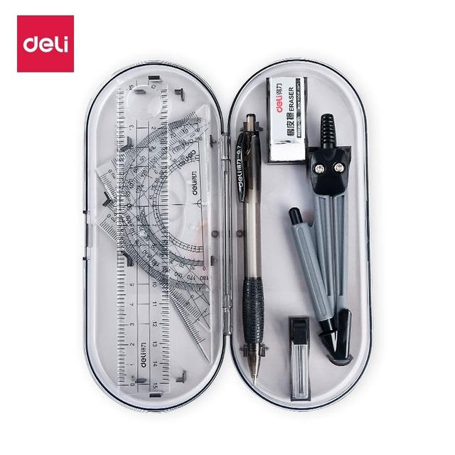 Deli/得力八件套尺套装 直尺量角器三角尺直角尺圆规9591商品图