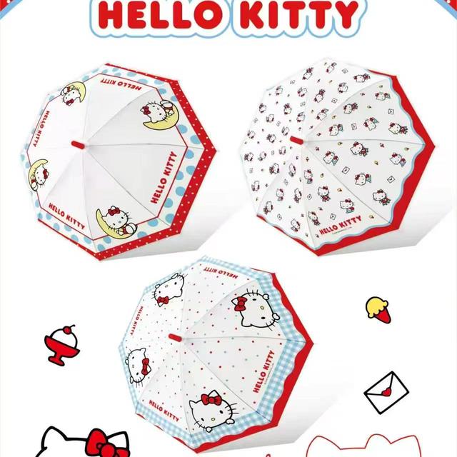 正版凯蒂猫POE磨砂玻纤铁骨雨伞款式不挑文具礼盒商品图