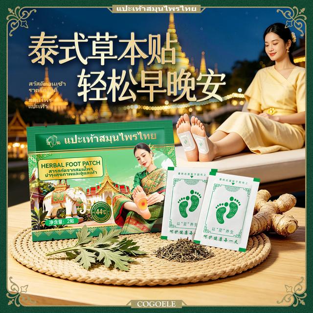 【拍五发六】COGOELE泰式草本艾草足贴-2贴/袋 植物萃取商品图