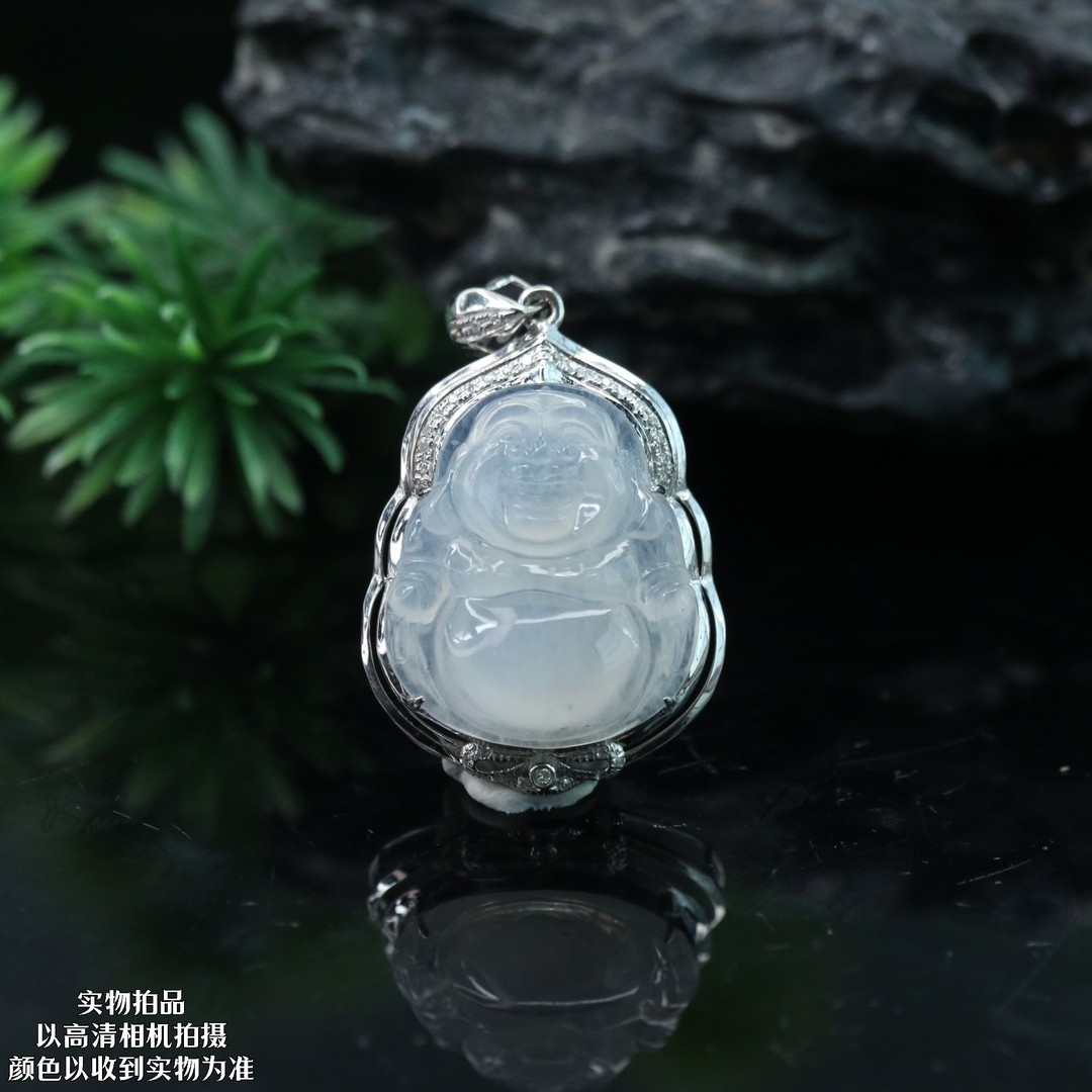 Bot9天然缅甸翡翠A货18k佛公/039621/北京中保拍卖商品图