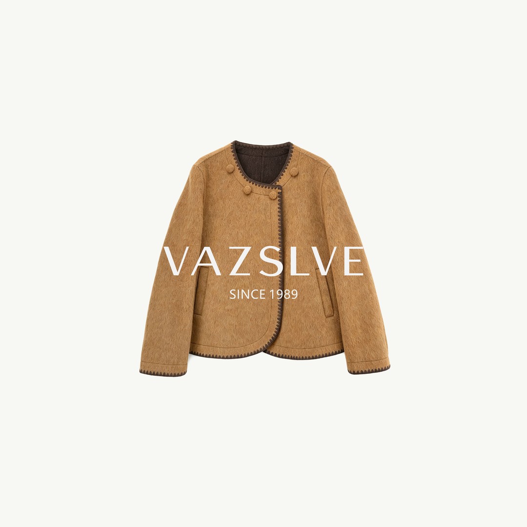 【VAZSLVE/全新奢品】捡漏-花边纯色毛呢外套-BO6831商品图