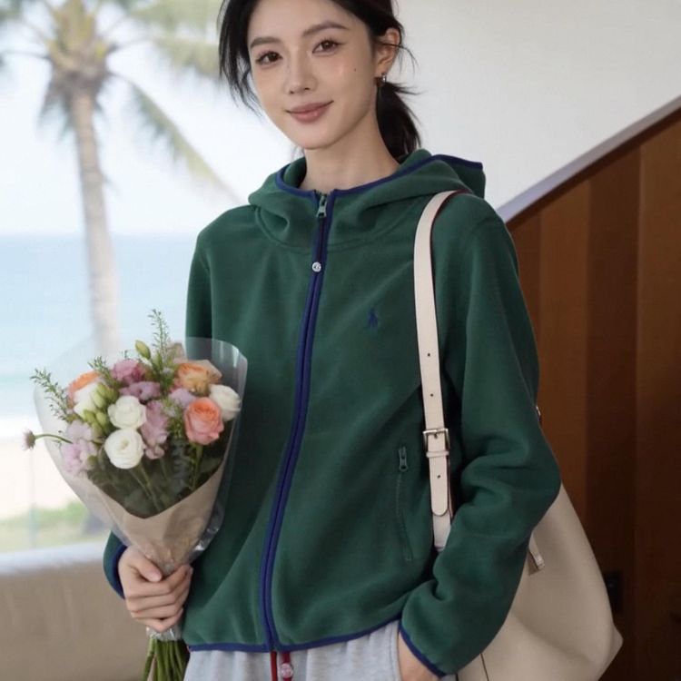 Lesacha澜石！26年新款时尚百搭撞色边设计感小众连帽卫衣（24332）商品图