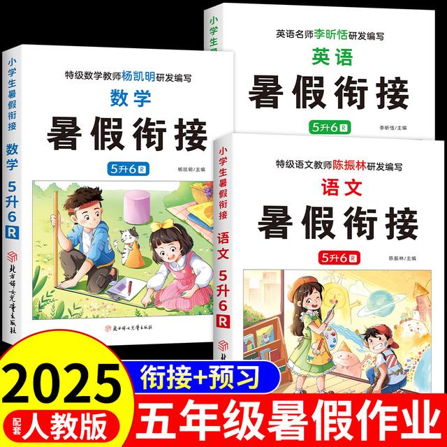 五年级下册暑假作业全套语文数学英语人教版五升六暑假衔接练习题商品图