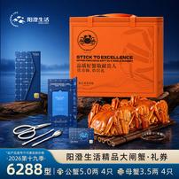 【卡券】阳澄生活 公蟹5.0两母蟹3.5两8只大闸蟹礼券典雅蓝金6288型商品图