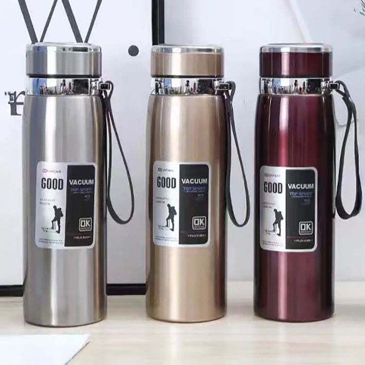 【特价800毫升】大容量吊带壶保温杯车载家用户外保冷保热带茶漏商品图