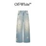【李晨nic】OFF-WHITE26SS 泼墨贴布箭头刺绣轻奢潮牛仔裤百搭长裤 男女同款商品图