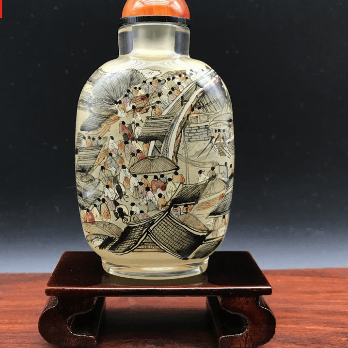 鼻烟壶瓶内画 衡水产内画手工绘制  外事商务色工艺品商品图
