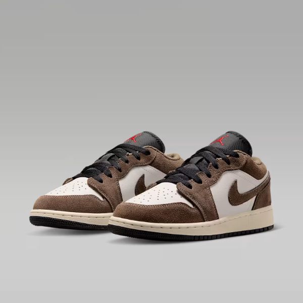 NIKE/耐克官方正品AJ1女子GS白摩卡低帮板鞋 燕麦格雷 553560-200商品图