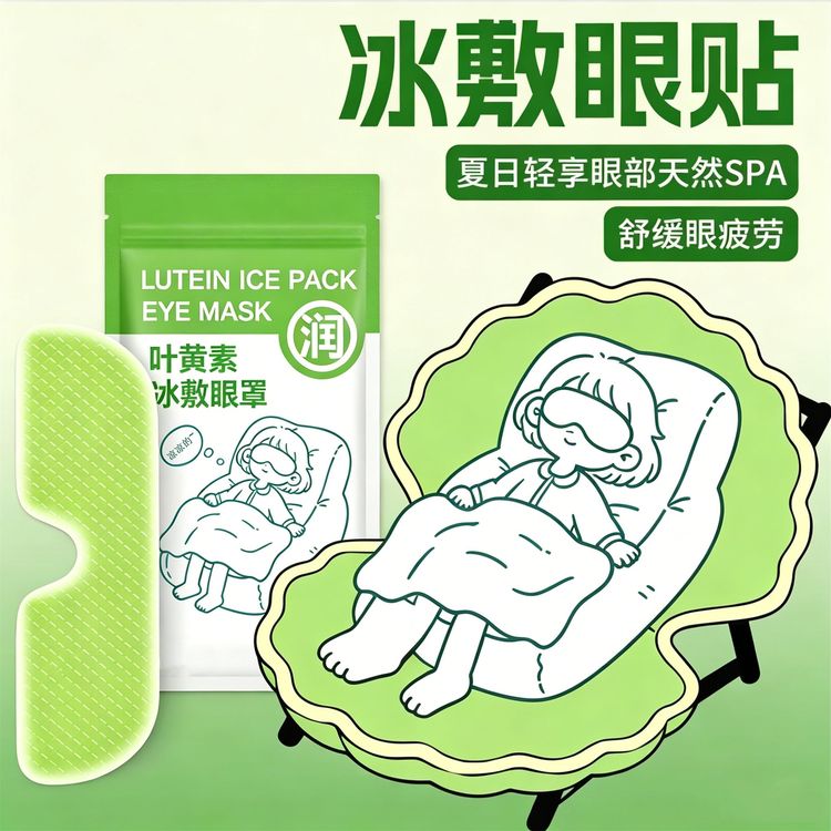 叶黄素冰敷眼贴清凉眼罩缓解疲劳护眼冷敷清润舒缓眼部冷感商品图