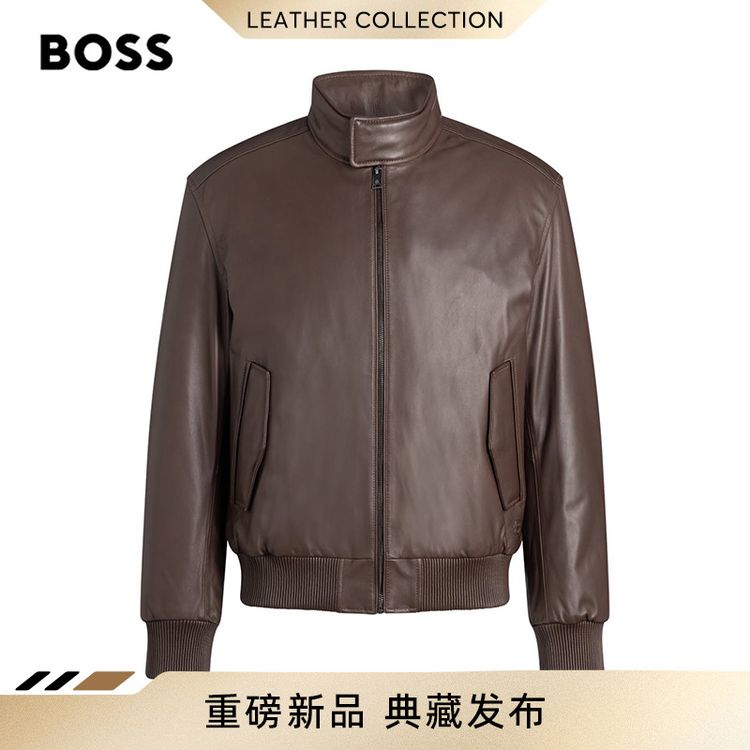 【燕麦格雷】BOSS博斯 男士26秋冬新款羊皮革夹克外套50572974商品图