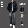 潮牌灯芯绒衬衫春秋冬男士套装青少年男装穿搭高级感痞帅气一整套商品图
