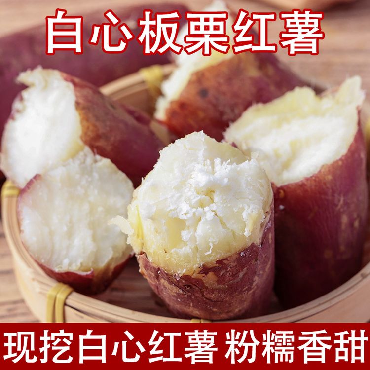 【新鲜现挖】白心红薯粉面香甜白瓤板栗薯地瓜 多仓发货/坏果包赔商品图