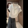 莱塞尔天丝气质半开领Polo衫短袖针织女夏季新款修身正肩百搭上衣商品图