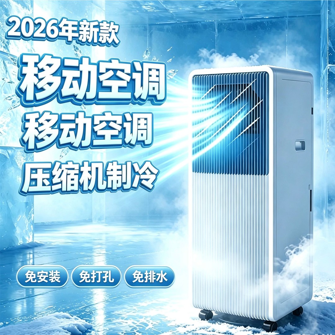 2026年新款移动空调冷暖两用一体机卧室厨房租房可用立式遥控便携商品图