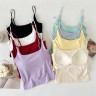 【主播内搭】(全额运补)乳胶胸垫吊带背心内搭带胸垫美背文胸内衣一体无袖上衣商品图