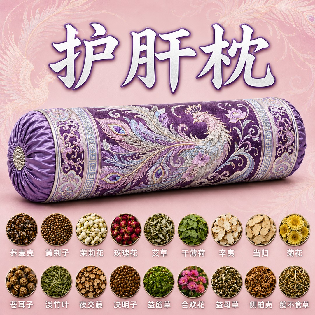 【肝脏救星】指甲竖纹护肝清肝毒药枕缓解肝火旺口干舌燥熬夜中药枕商品图