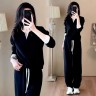 纯棉休闲风运动套装女2026春秋季新款韩版V领宽松卫衣时尚两件套商品图