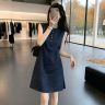 慵懒风圆领无袖连衣裙女2026新款夏季小个子宽松显瘦背心A字短裙商品图