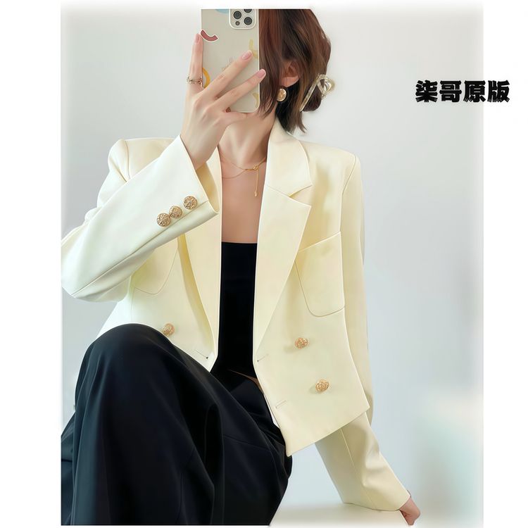 〖柒哥原版〗2026初秋款解压色上衣女外套气质设计感时尚短款西装商品图