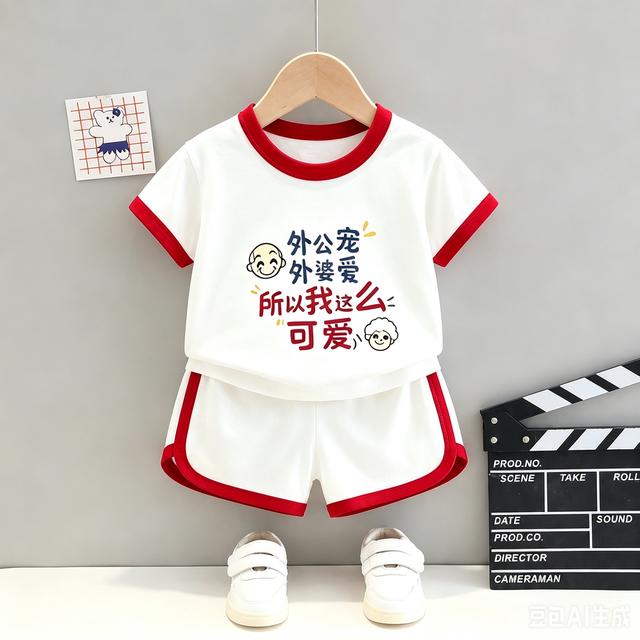 儿童夏装短袖套装分体宝宝童装短裤两件套洋气服夏季婴儿纯棉衣服商品图