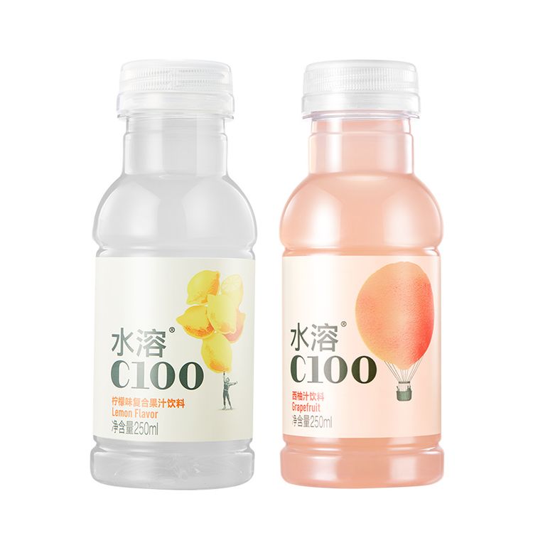 【农夫山泉】 水溶C100  复合果汁饮料 250ml*12瓶 柠檬味&西柚味商品图