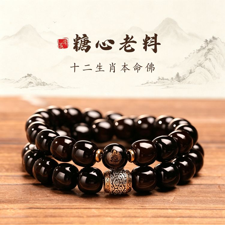【假一赔四】十二生肖守护款溏心老料菩提双圈手串文玩桶珠男女手持商品图