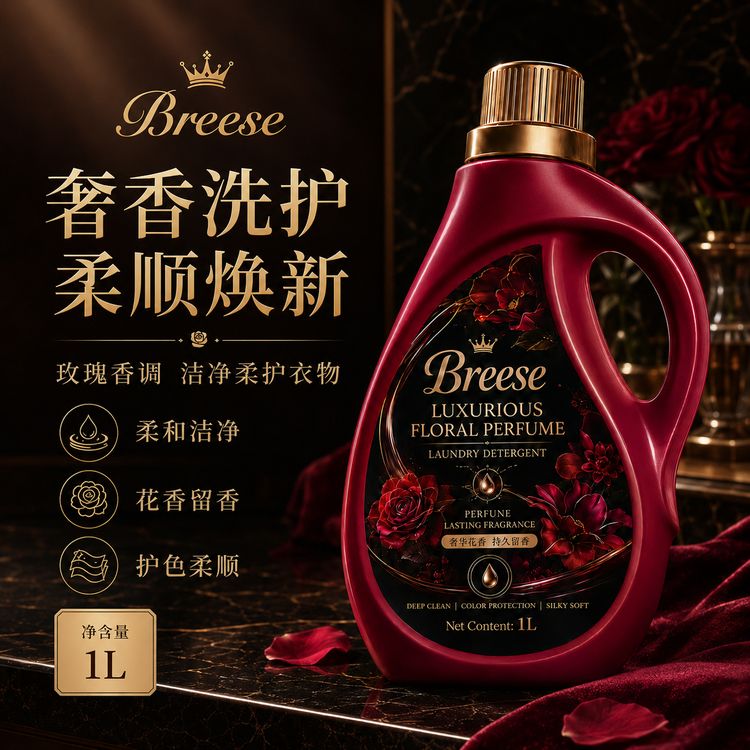 【拍5单发6瓶】Breese暗夜红玫瑰洗衣液 深层洁净持久留香商品图